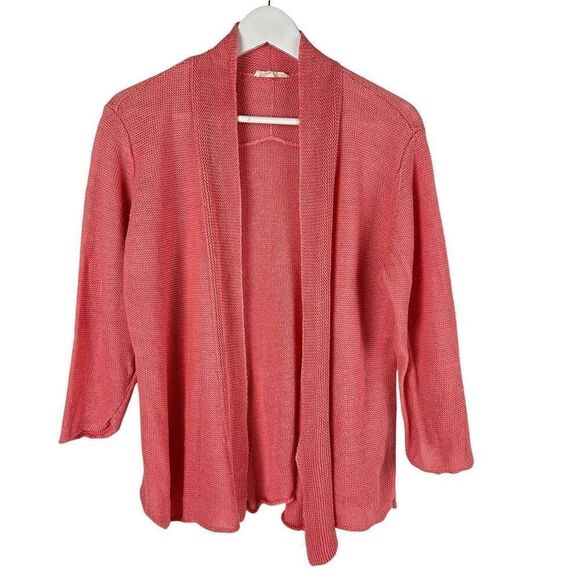 Eileen Fisher Medium 100% Hemp Cardigan Sweater 3/4 Sleeves - Picture 1 of 7